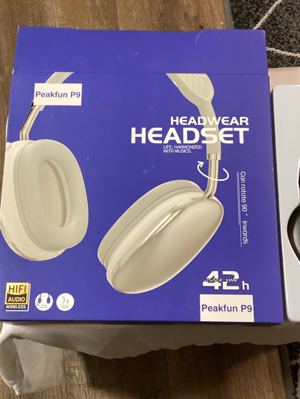 Peakfun P9 Headset - Beige Over-Ear Headphones